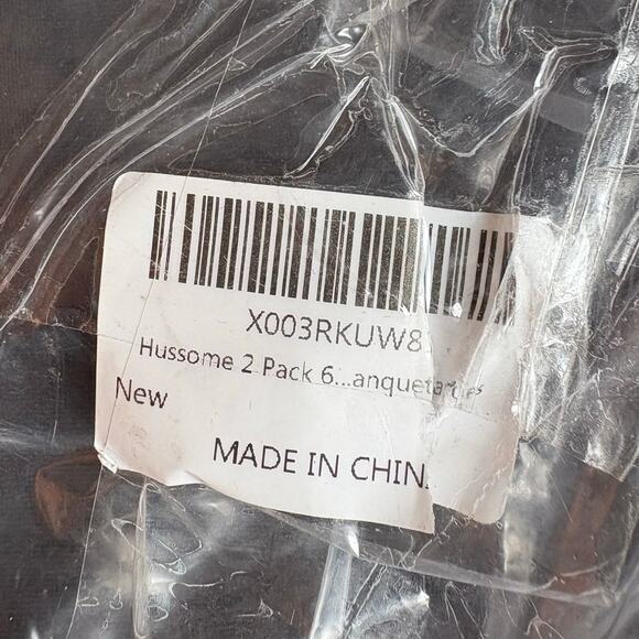 Hussome Lot of 2- 6FT Black Stretch Fitted Tablecloths for Rectangle Tables New - Picture 9 of 9